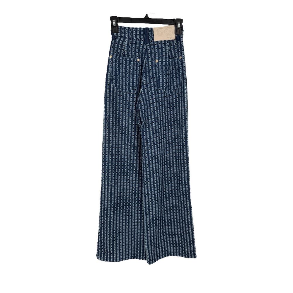 Cult Gaia Katya wide leg laser cut Pants blue size 23 DEFECT - Picture 6 of 11